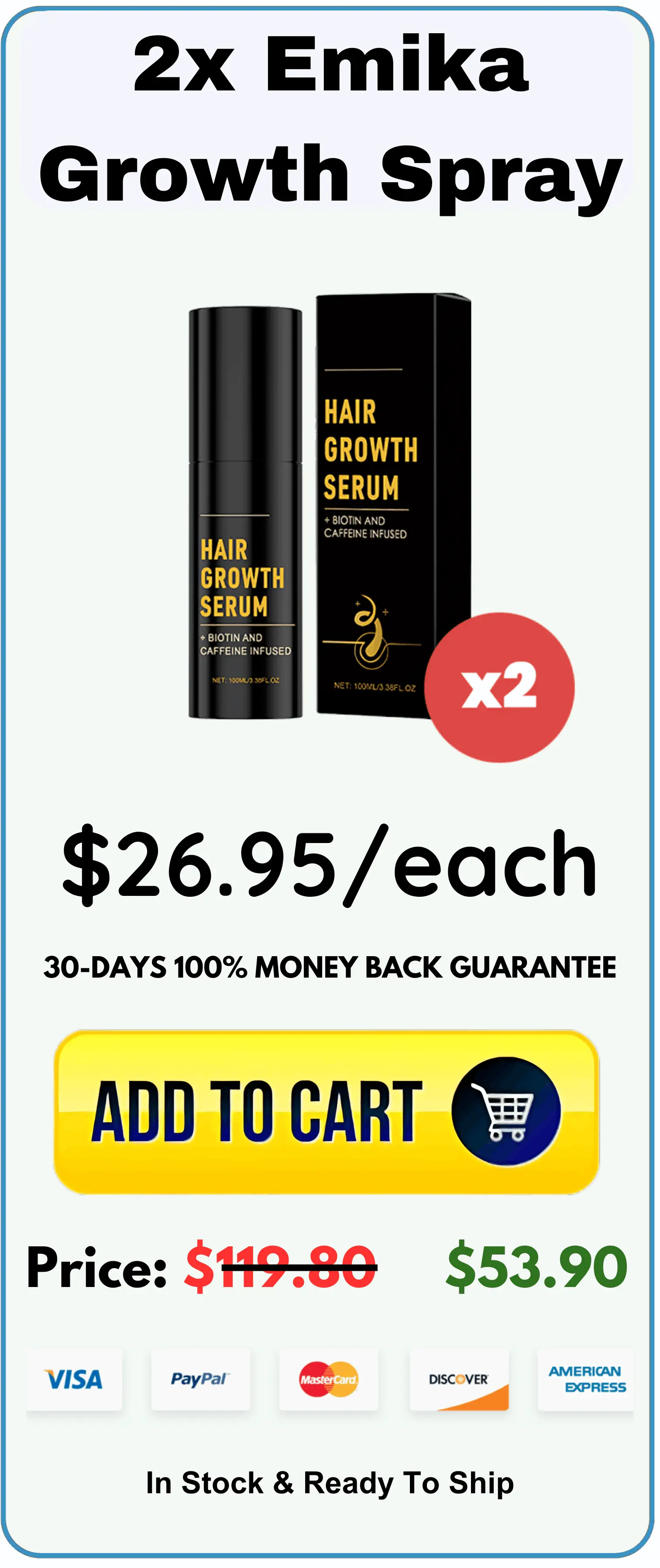 Emika Growth Spray offer package price 